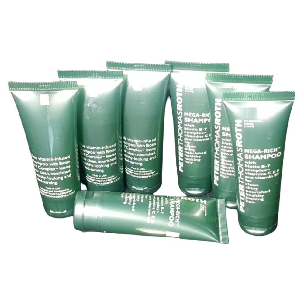 7x Peter Thomas Roth Mega Rich Nourishing Shampoo w/ Biotin B-7  24ml / .8 fl oz